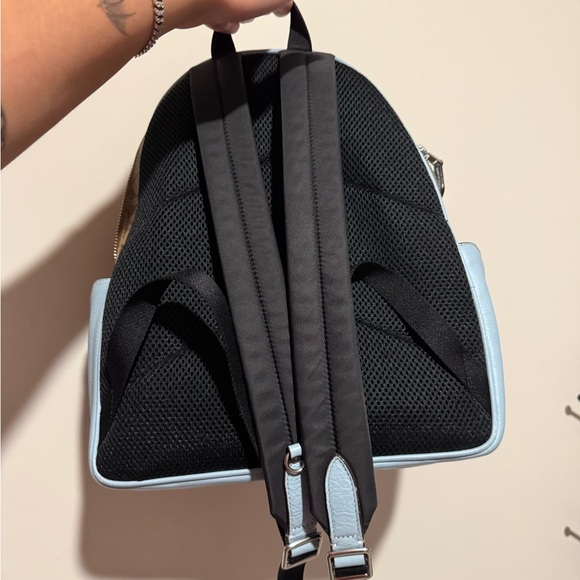 Coach Signature Brown and Light Blue Backpack - Picture 2 of 4